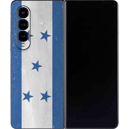 Honduras Flag Distressed Galaxy Z Fold4 5G Skin